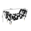 Small Velvet Bedroom Bench in Cow Print with Stud Detailing - Felicity