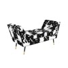 Small Velvet Bedroom Bench in Cow Print with Stud Detailing - Felicity