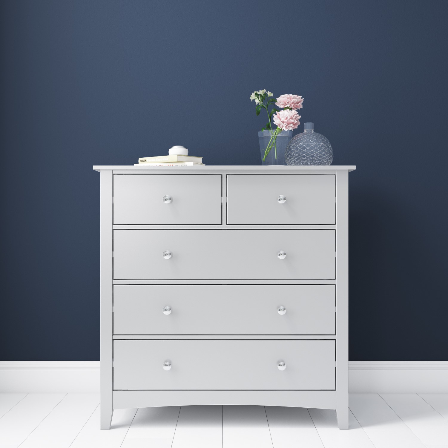 Fenton 2 3 Chest Of Drawers In Light Grey Buy It Direct