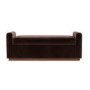 Chocolate Brown Velvet Ottoman Storage Blanket Box with Dark Wood Plinth - Fern