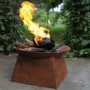 Fallen Fruits Rust Round Fire Pit Bowl with Square Stand