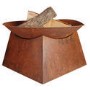 Fallen Fruits Rust Round Fire Pit Bowl with Square Stand