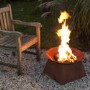 Fallen Fruits Rust Round Fire Pit Bowl with Square Stand