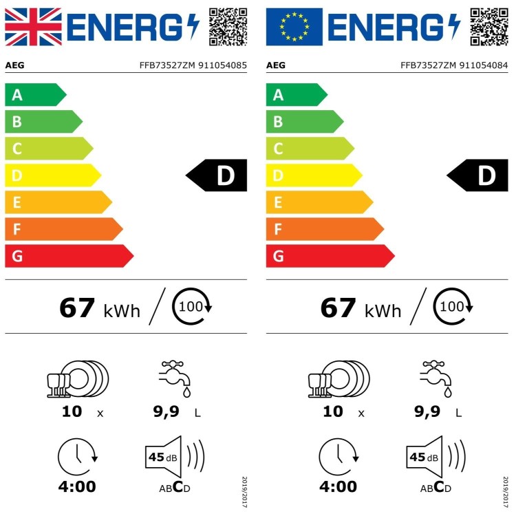AEG Series 7000 GlassCare Freestanding Slimline Dishwasher - D-Rated, Stainless Steel
