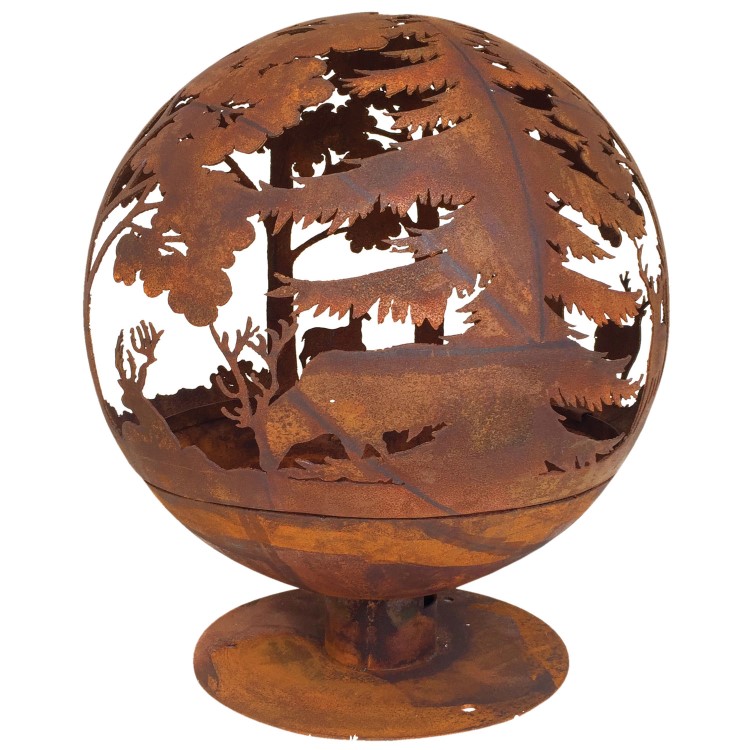 Fallen Fruits Laser Cut Globe Woodland Fire Pit
