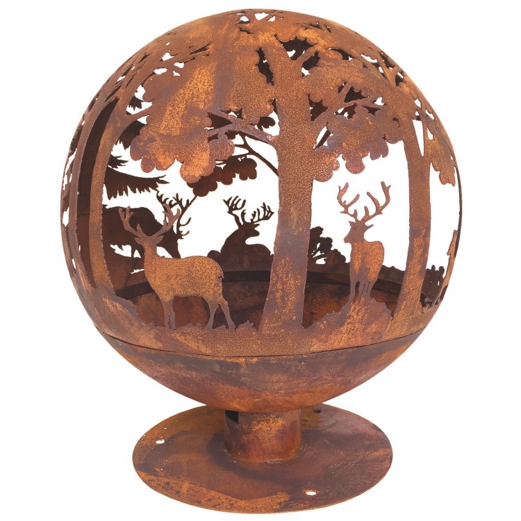 Fallen Fruits Laser Cut Globe Woodland Fire Pit
