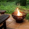 Black Steel Fire Pit Bowl with Laser Cut Flames