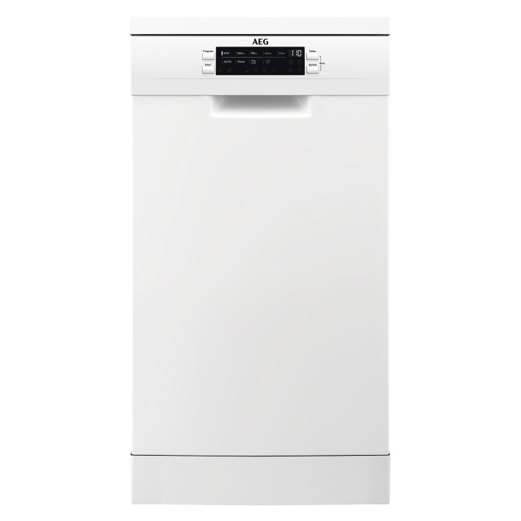 Refurbished AEG Series 6000 FFB62417ZW Freestanding 9 Place Slimline Dishwasher White