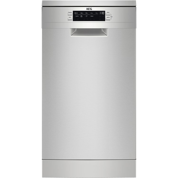 AEG Series 7000 GlassCare Freestanding Slimline Dishwasher - D-Rated, Stainless Steel