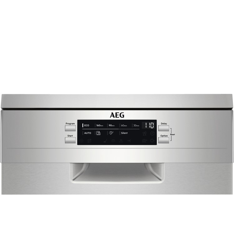 AEG Series 7000 GlassCare Freestanding Slimline Dishwasher - D-Rated, Stainless Steel