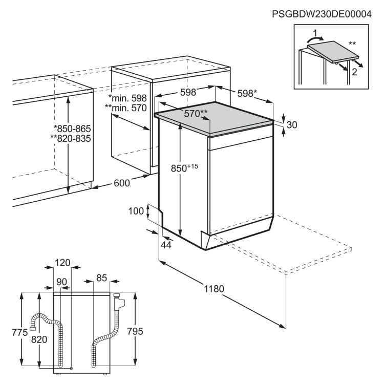 AEG 7000 Series Freestanding Dishwasher - Silver B-rated