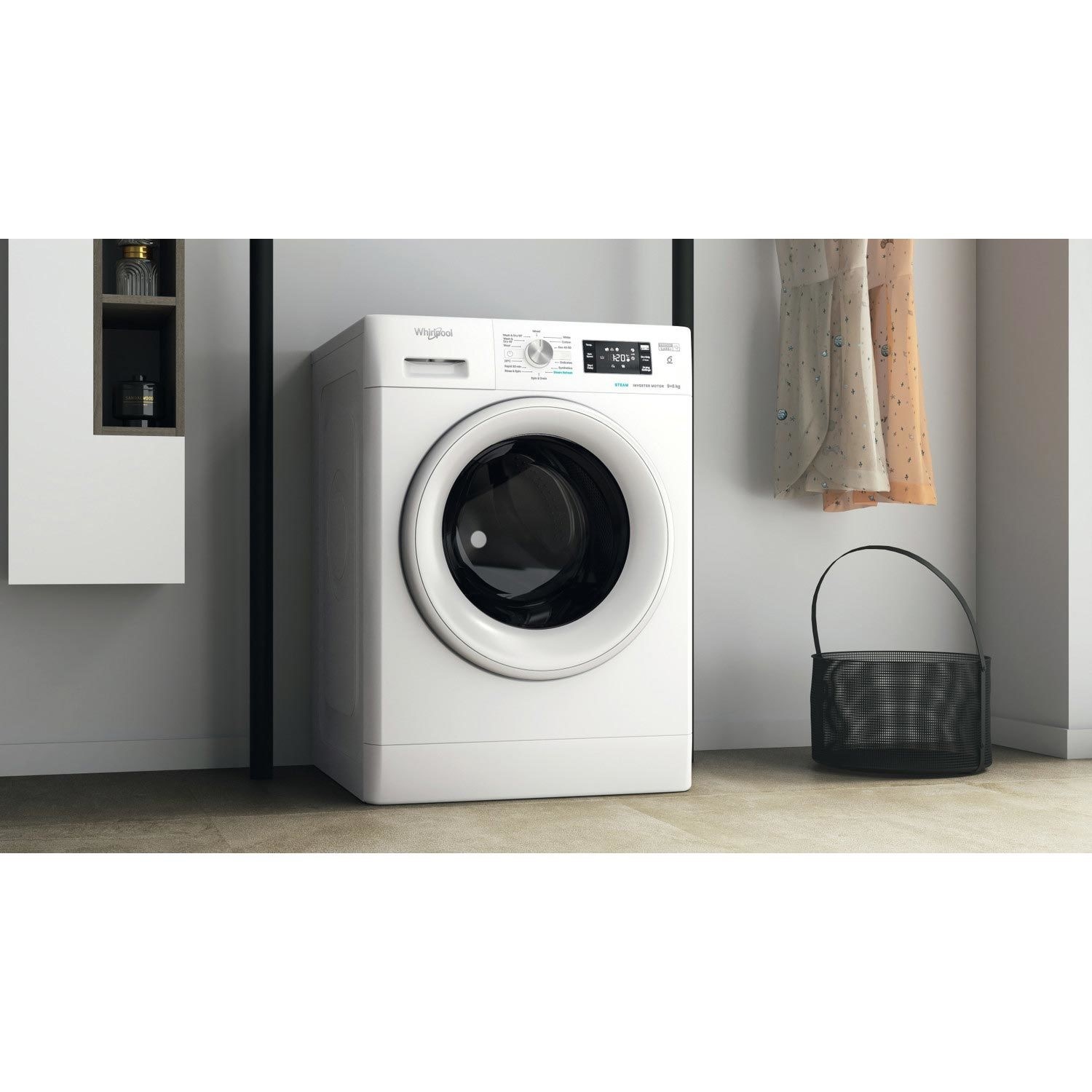 Whirlpool 6th sense 9kg Wash 6kg Dry 1400rpm Washer Dryer White