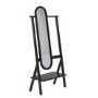 Black Freestanding Full-Length Mirror with Hanging Rail and Shelf - Figo 