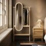 Light Wood Freestanding Full-Length Mirror with Hanging Rail and Shelf - Figo 