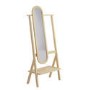 Light Wood Freestanding Full-Length Mirror with Hanging Rail and Shelf - Figo 
