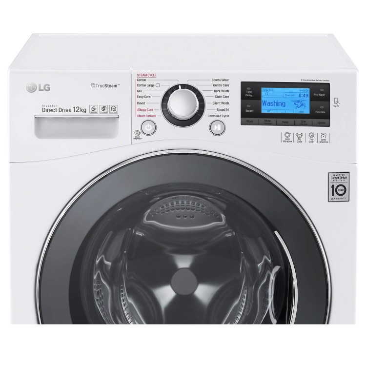 LG FH495BDS2 Direct Drive 12kg 1400rpm Freestanding Washing Machine With Steam White
