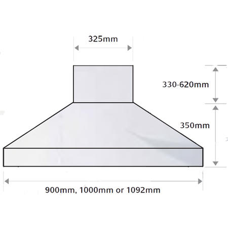 Falcon FHDSE1092BLC 90810 Super Extract 110cm Chimney Cooker Hood Black And Chrome