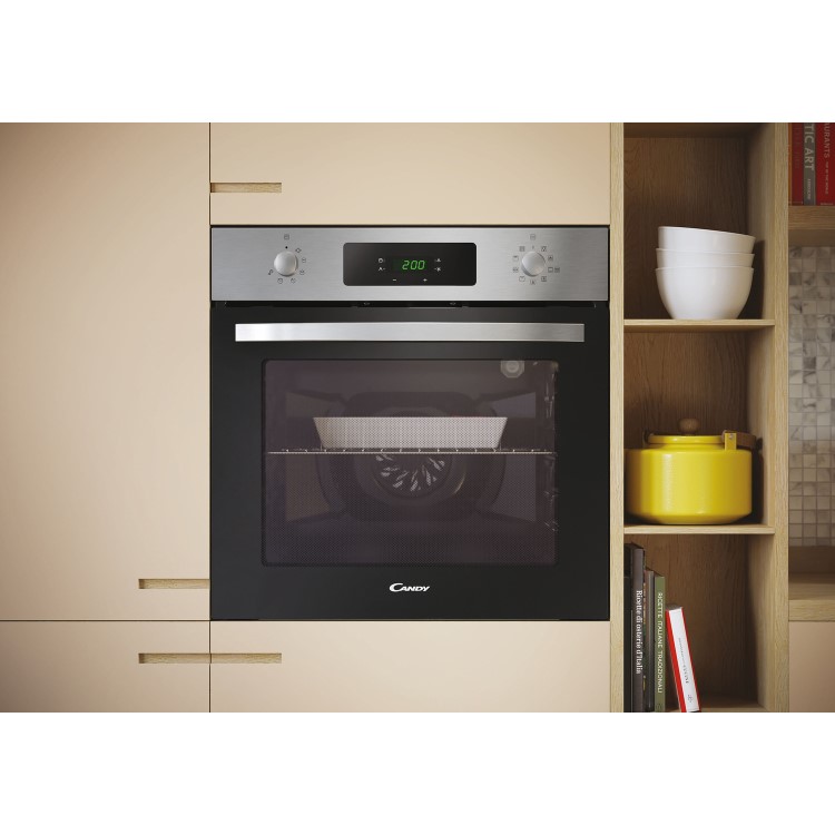 Refurbished Candy FIDCX676 60cm Multifunction Single Built In Electric Oven Stainless Steel