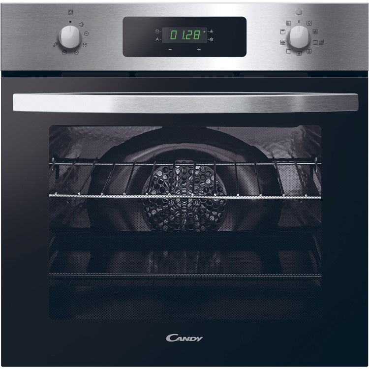 Refurbished Candy FIDCX676 60cm Multifunction Single Built In Electric Oven Stainless Steel