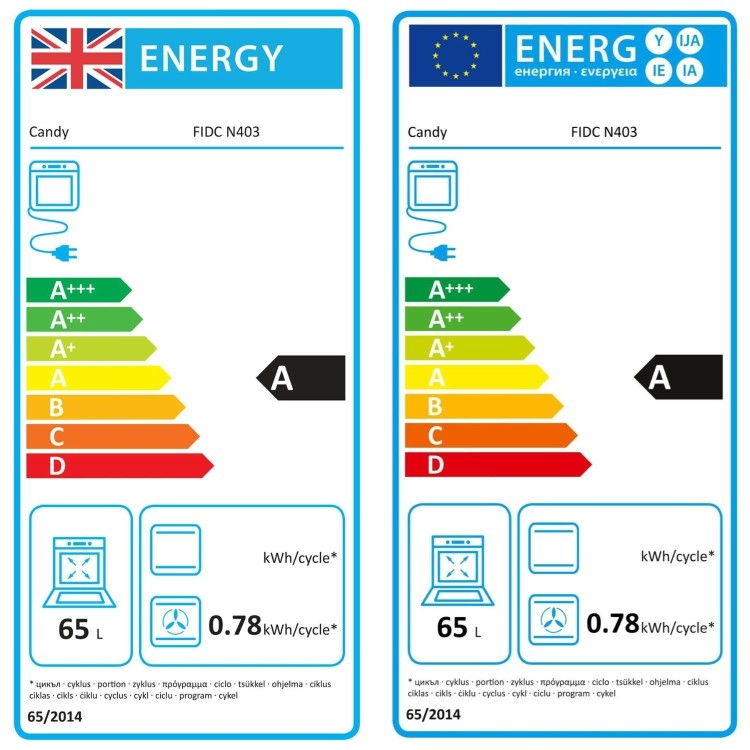 Refurbished Candy FIDCN403 Electric Fan Single Oven - Black