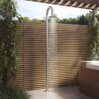 Chrome Thermostatic Mixer Outdoor Shower with Pencil Hand Shower 2 Outlets - Fiji Chrome Thermostatic Mixer Outdoor Shower with Pencil Hand Shower 2 Outlets - Fiji