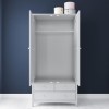Light Grey Painted 2 Door Double Wardrobe with Drawers - Finch