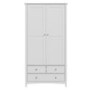 Light Grey Painted 2 Door Double Wardrobe with Drawers - Finch