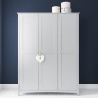 Grey Painted 3 Door Triple Wardrobe - Finch Grey Painted 3 Door Triple Wardrobe - Finch