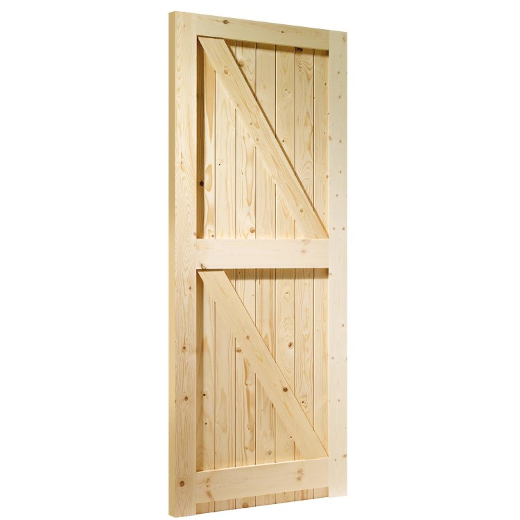 Wooden Pine Framed Ledged & Braced Garden Gate - Unfinished 2032 x 813 x 44 mm - XL Joinery