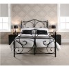 White Metal Double Bed Frame with Crystal Finials - Florence - LPD
