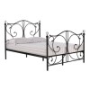 White Metal Double Bed Frame with Crystal Finials - Florence - LPD