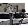White Metal Double Bed Frame with Crystal Finials - Florence - LPD