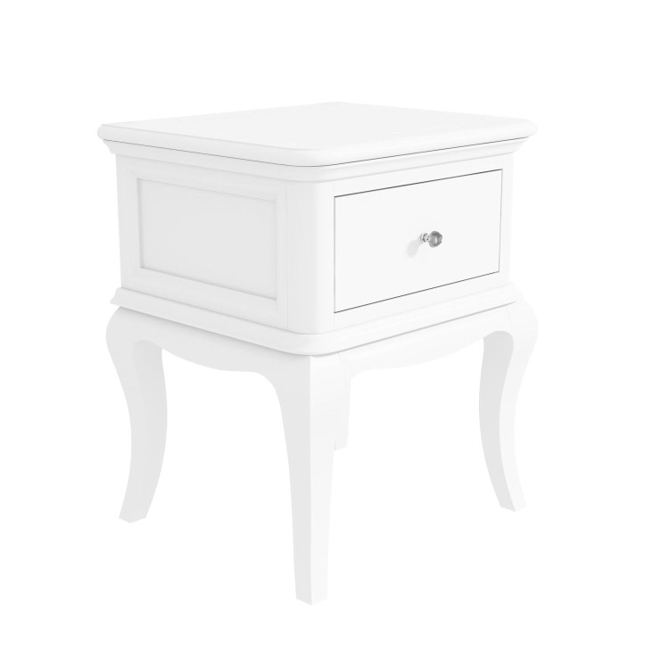 Florentine 1 Drawer French Style Bedside Table in White