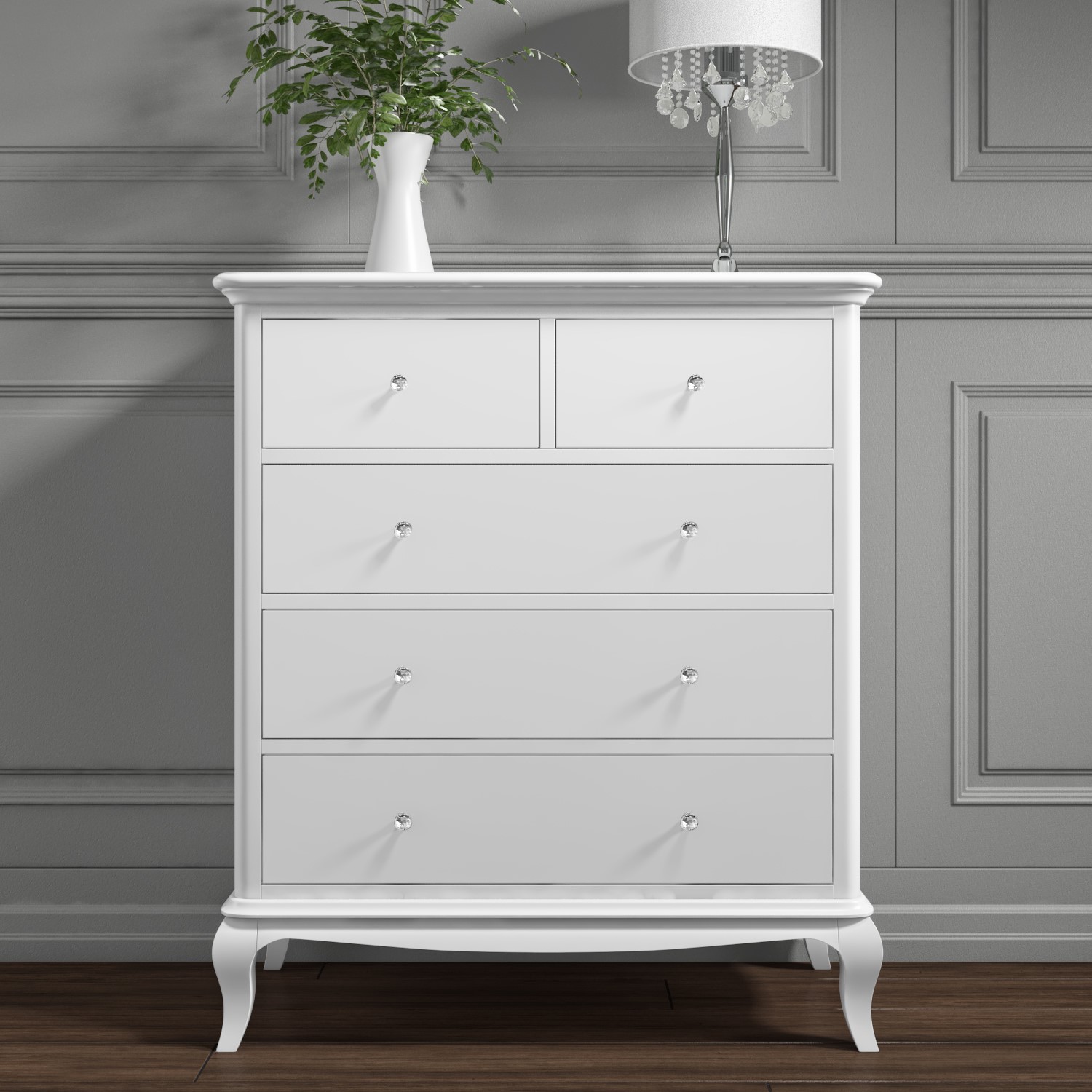 Florentine French Style 2 3 Chest Of Drawers In White Buy It Direct
