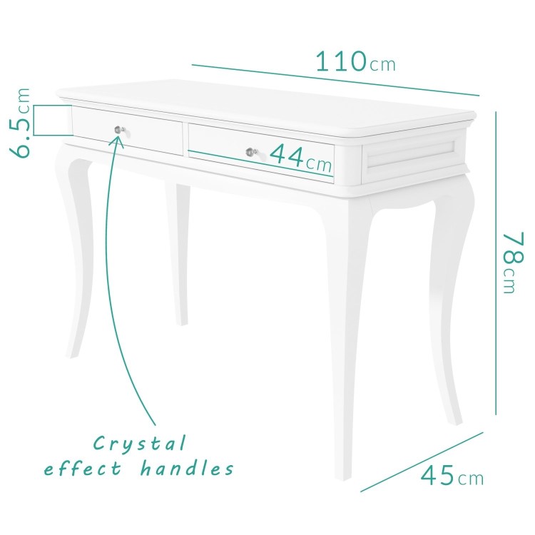 Florentine French Style Dressing Table in White