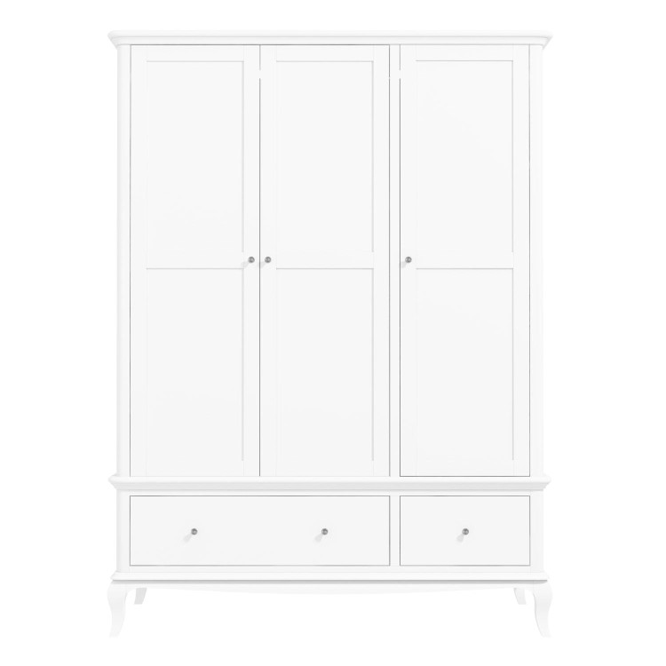 Florentine Triple White Wardrobe with Drawers - French Style