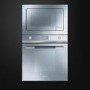 Smeg FMI120 Linea Built In Microwave with Grill Silver Glass