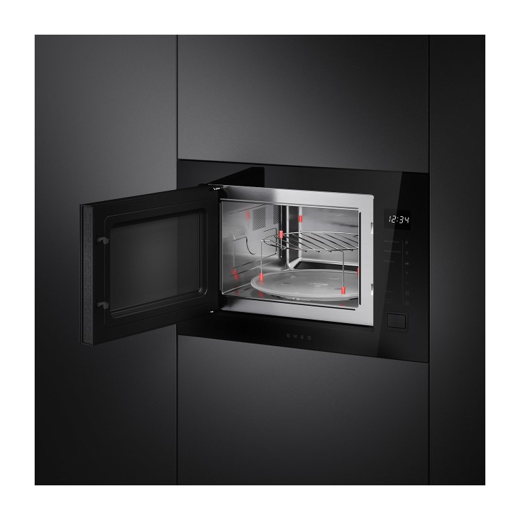 Smeg Musa Built-In 900W Microwave with Grill - Black
