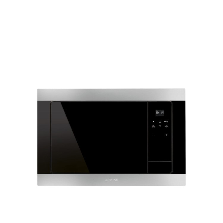 Refurbished Smeg Classic FMI320X Built In 21L with Grill Stainless Steel and Eclipse Glass Microwave 
