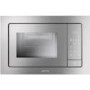 Smeg FMI120 Linea Built In Microwave with Grill Silver Glass