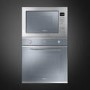 Smeg FMI425S Cucina Built-In 900W Microwave with Grill - Silver Glass
