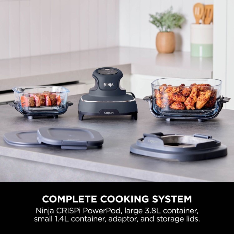 Ninja FN101UKGY CRISPi 4-in-1 Portable Air Fryer Cyberspace Blue Healthy Crispy Cooking