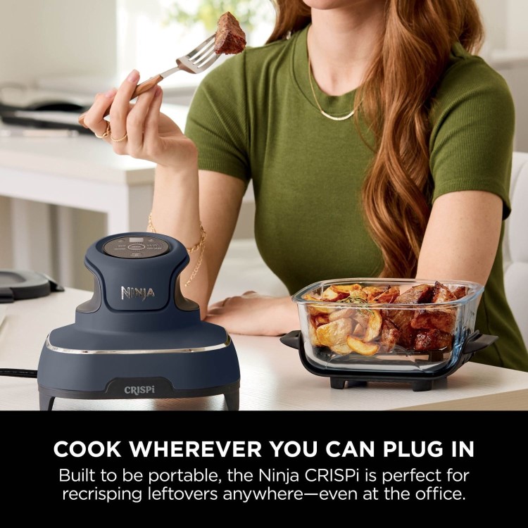 Ninja FN101UKGY CRISPi 4-in-1 Portable Air Fryer Cyberspace Blue Healthy Crispy Cooking