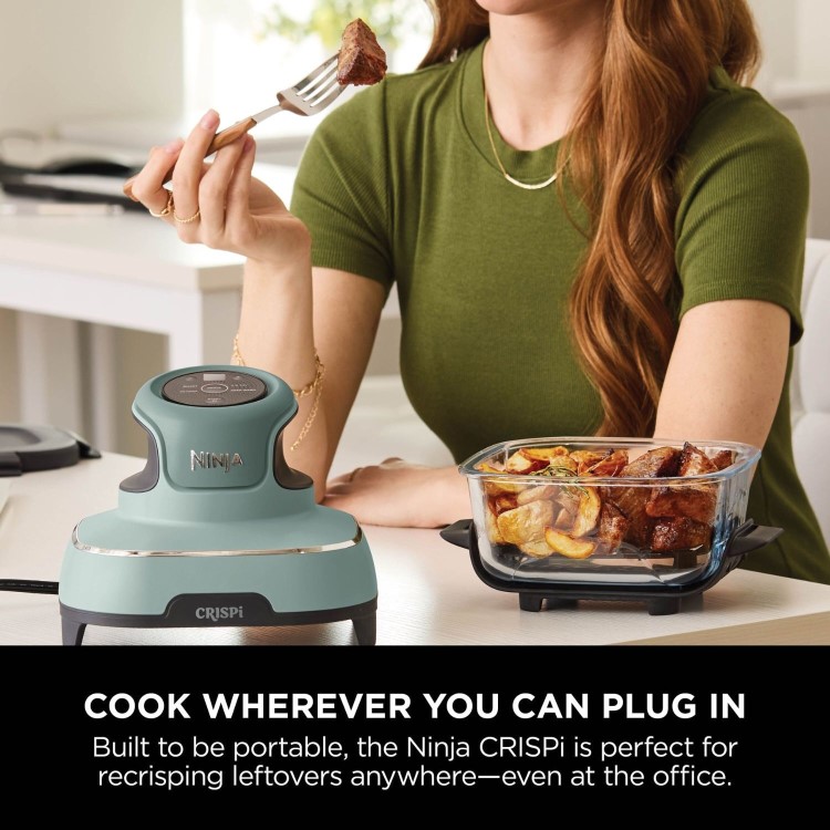 Ninja FN101UKSG CRISPi 4-in-1 Portable Air Fryer  Sage  Healthy Crispy Cooking Anywhere