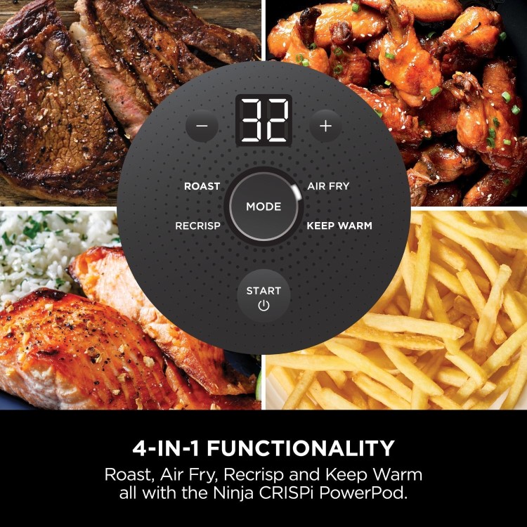 Ninja FN101UKST CRISPi 4-in-1 Portable Air Fryer  Stone  Healthy Crispy Cooking