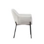 Set of 2 Cream Upholstered Modern Dining Chairs with Arms - Fiona