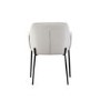 Set of 2 Cream Upholstered Modern Dining Chairs with Arms - Fiona