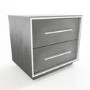 Grey Oak Rustic 2 Drawer Bedside Table - Franco