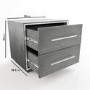 Grey Oak Rustic 2 Drawer Bedside Table - Franco