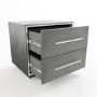 Grey Oak Rustic 2 Drawer Bedside Table - Franco